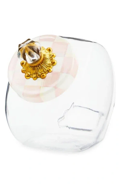 Mackenzie-childs Mackenzie Childs Cookie Jar With Rosy Check Enamel Lid In Transparent