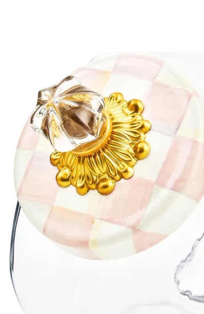 Mackenzie-childs Mackenzie Childs Cookie Jar With Rosy Check Enamel Lid In Transparent