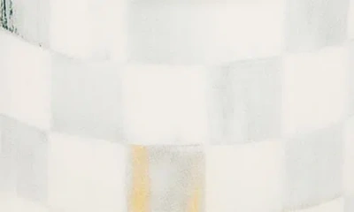 Mackenzie-childs Sterling Check Stoneware Espresso Cup & Saucer, Set Of 2 In White