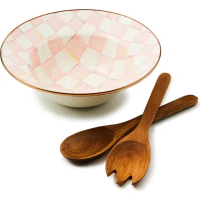 Mackenzie-childs Mackenzie Childs Rosy Check Salad Serving Set In Multi