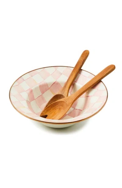 Mackenzie-childs Mackenzie Childs Rosy Check Salad Serving Set In Multi