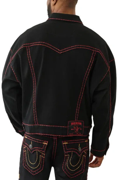 True Religion Men's Super T Boxy Denim Jacket In Black