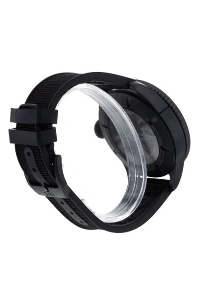 Watchfinder & Co. Iwc  2021 Pilot's Timezoner Iw395505 Automatic Rubber & Textile Strap Watc In Black