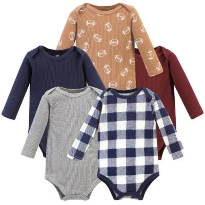 Hudson Baby Thermal Long Sleeve Bodysuits In Multi