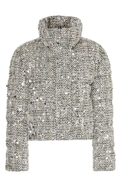 Milly Hayes Sequin Puffer Jacket In Multi