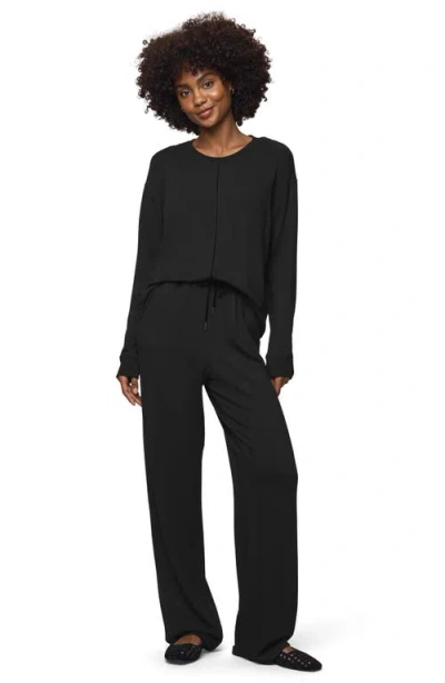 Splendid Tie Waist Wide Leg Sweatpants In Multi