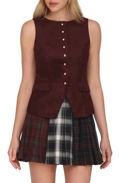 Avec Les Filles Women's Sleeveless Top In Burgundy