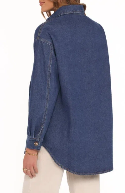 Petal And Pup Petal & Pup Anicia Denim Button-up Shirt In Blue
