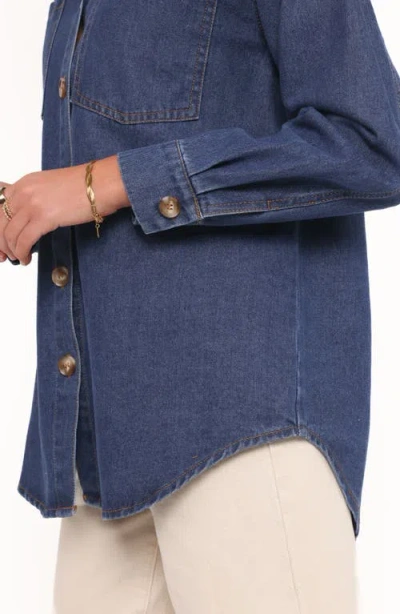 Petal And Pup Petal & Pup Anicia Denim Button-up Shirt In Blue