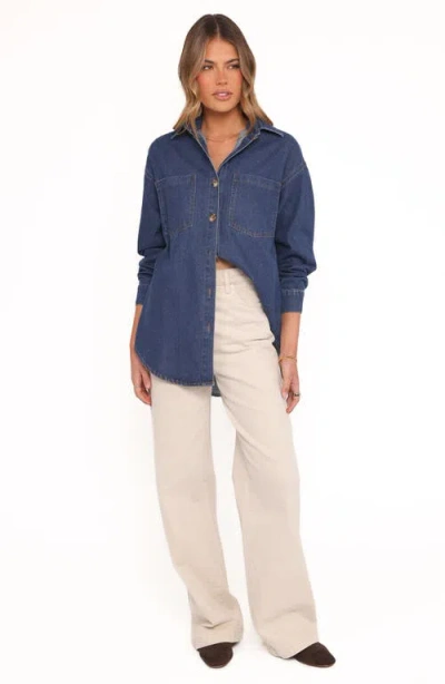 Petal And Pup Petal & Pup Anicia Denim Button-up Shirt In Blue