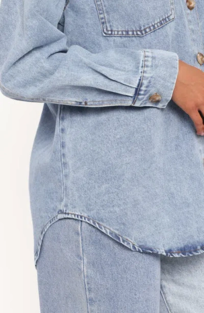 Petal And Pup Petal & Pup Anicia Oversize Denim Button-up Shirt In Blue