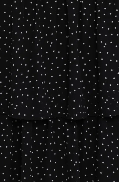 Petal And Pup Petal & Pup Selina Polka Dot Crop Top & Tiered Maxi Skirt Set In Black