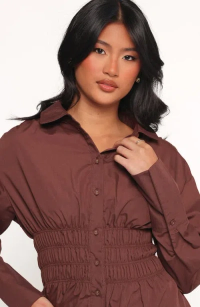 Petal And Pup Petal & Pup Wallace Long Sleeve Mini Shirtdress In Blue