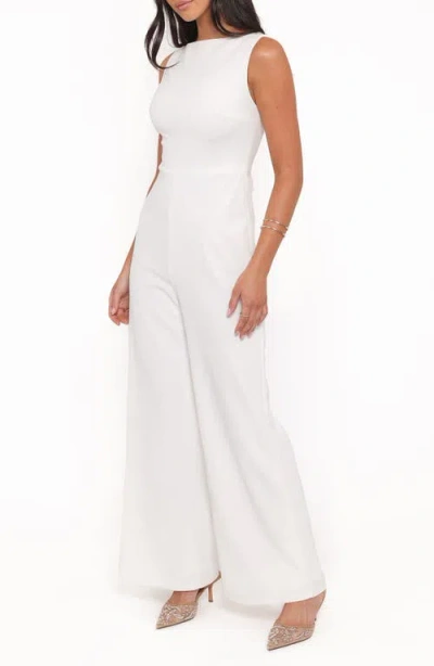 Petal And Pup Petal & Pup Brenda Lace-up Back Jumpsuit In White