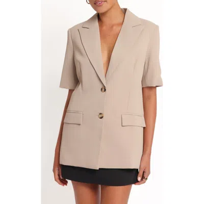 Petal And Pup Petal & Pup Nora Short Sleeve Blazer In Neutral