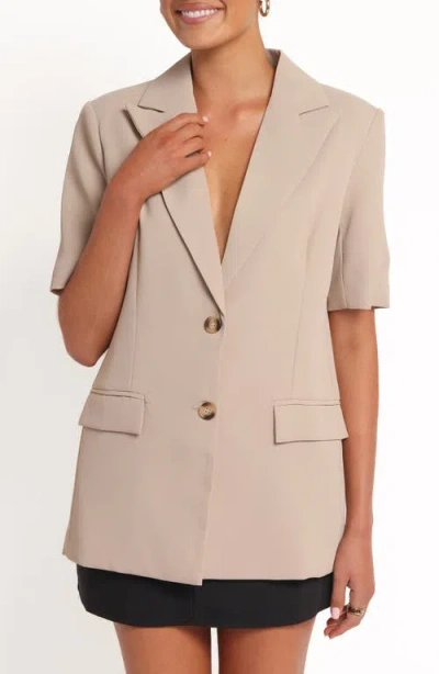 Petal And Pup Petal & Pup Nora Short Sleeve Blazer In Neutral