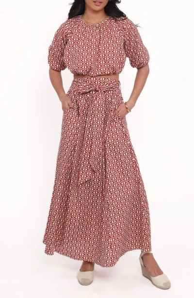 Petal And Pup Petal & Pup Delilah Cotton Geo Print Crop Top & Skirt Set In Multi