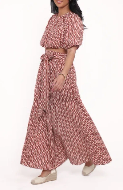 Petal And Pup Petal & Pup Delilah Cotton Geo Print Crop Top & Skirt Set In Multi