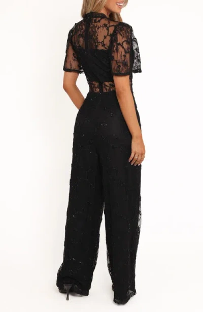 Petal And Pup Petal & Pup Zina Sequin & Lace Jumpsuit In Black