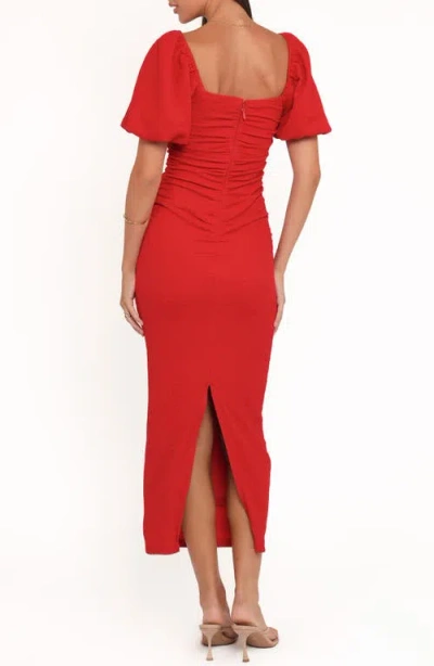 Petal And Pup Petal & Pup Cary Ruched Sheath Dress In Red