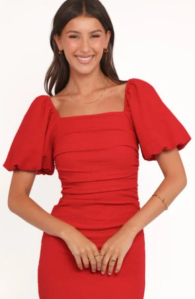 Petal And Pup Petal & Pup Cary Ruched Sheath Dress In Red