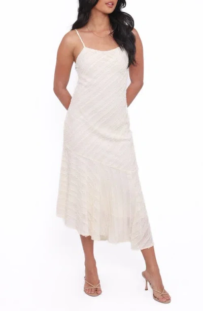 Petal And Pup Petal & Pup Aileen Tonal Stripe Midi Dress In White