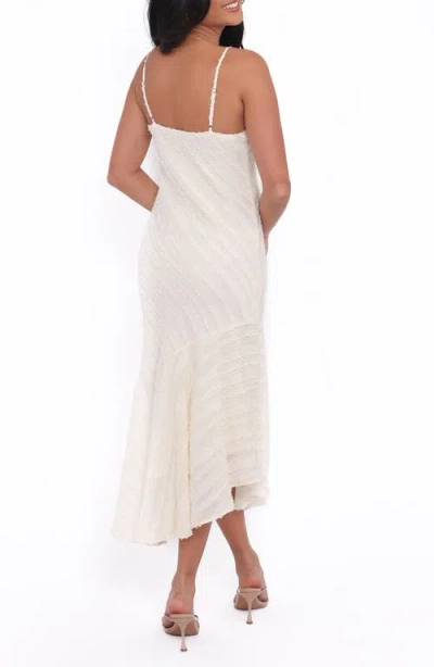 Petal And Pup Petal & Pup Aileen Tonal Stripe Midi Dress In White