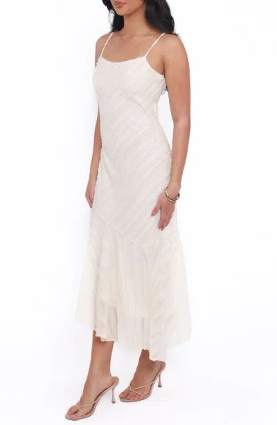 Petal And Pup Petal & Pup Aileen Tonal Stripe Midi Dress In White