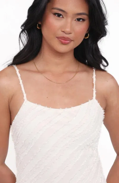 Petal And Pup Petal & Pup Aileen Tonal Stripe Midi Dress In White