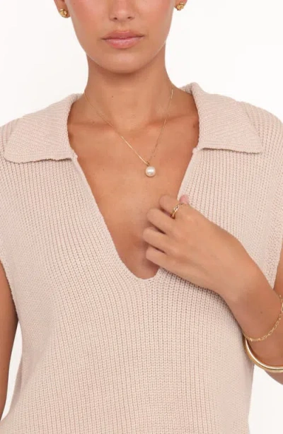 Petal And Pup Petal & Pup Asha Deep V-neck Sweater In Brown