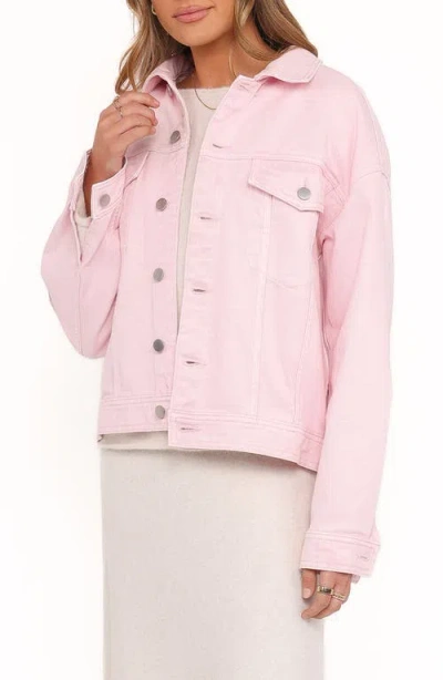 Petal And Pup Petal & Pup Larosa Denim Trucker Jacket In Pink