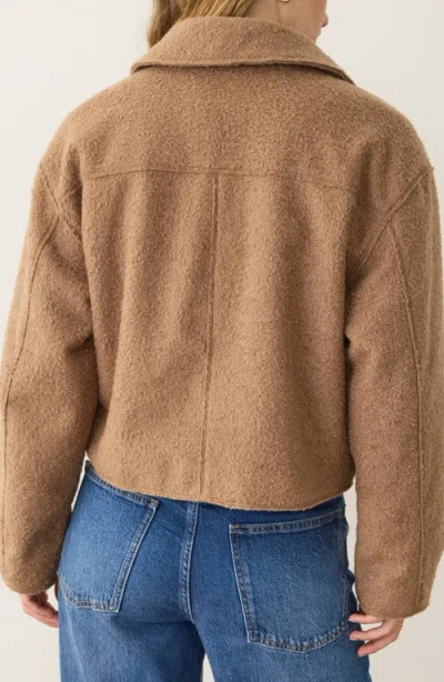 Marine Layer Bouclé Crop Jacket In Brown