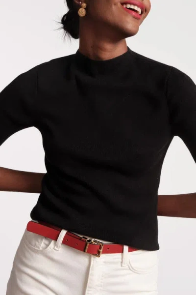Frances Valentine Marie Sweater Solid Cotton In Black
