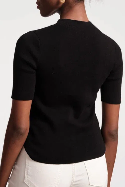 Frances Valentine Marie Sweater Solid Cotton In Black