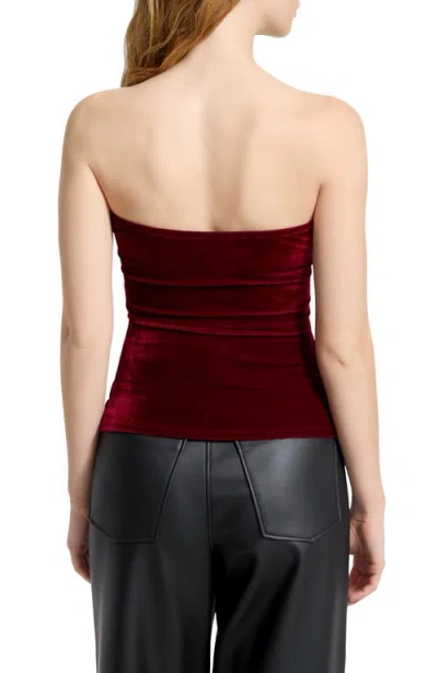 Marcella Gavin Strapless Velvet Top In Red