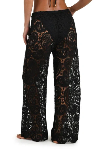 L'agence Geraldine Paisley Crochet Cover-up Pants In Black