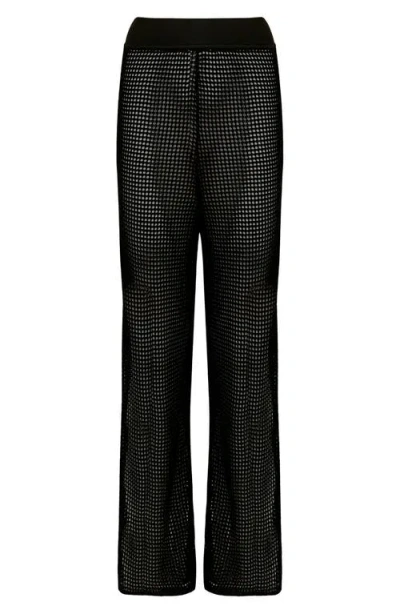 Vix Paula Hermanny Valerie Open Stitch Wide Leg Pants In Black