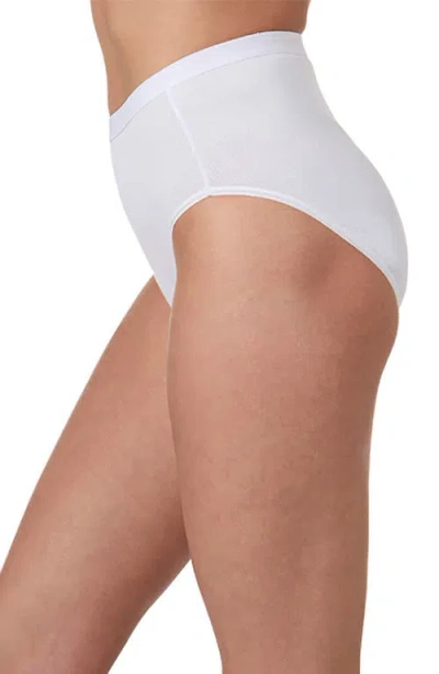 Memoi Seamless Rib 3-pack Briefs In White
