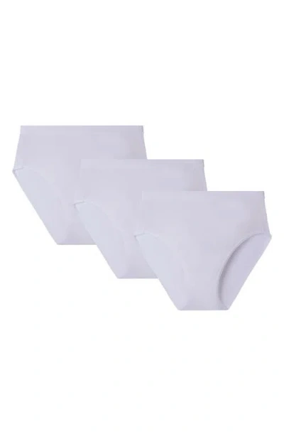 Memoi Seamless Rib 3-pack Briefs In White