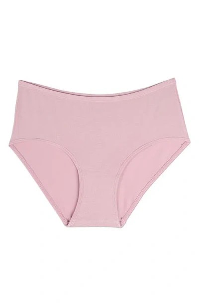Memoi Seamless Rib 3-pack Briefs In Pink
