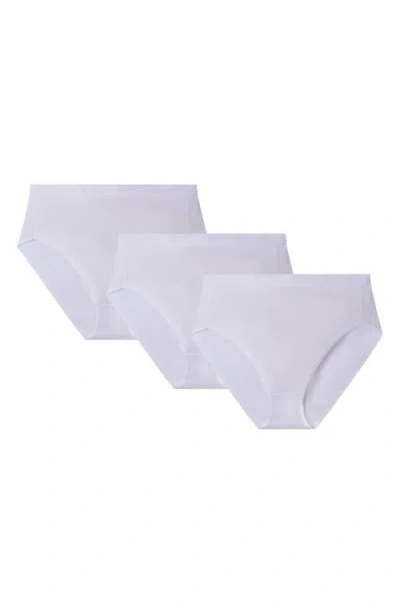 Memoi Stretch Cotton 3-pack Briefs In White
