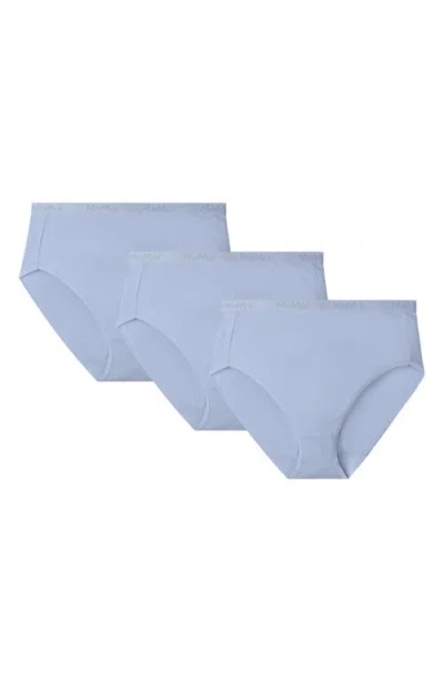 Memoi Stretch Cotton 3-pack Briefs In Blue