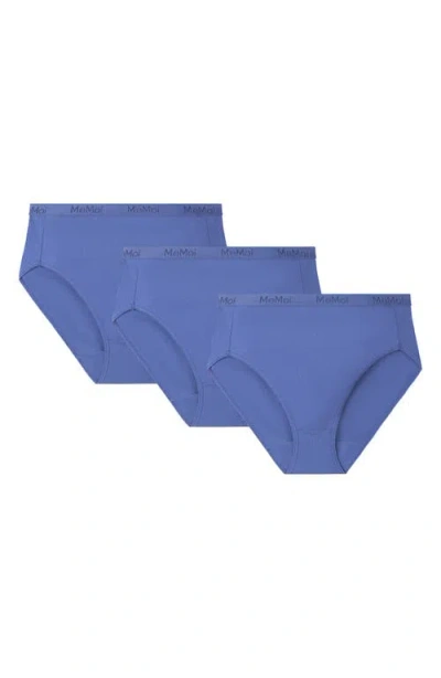 Memoi Stretch Cotton 3-pack Briefs In Blue