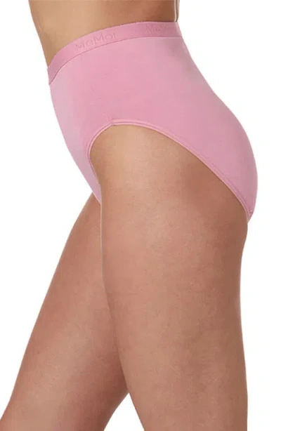 Memoi Stretch Cotton 3-pack Briefs In Pink