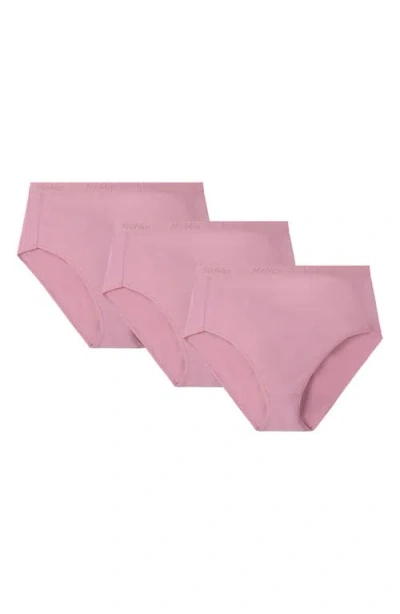 Memoi Stretch Cotton 3-pack Briefs In Pink