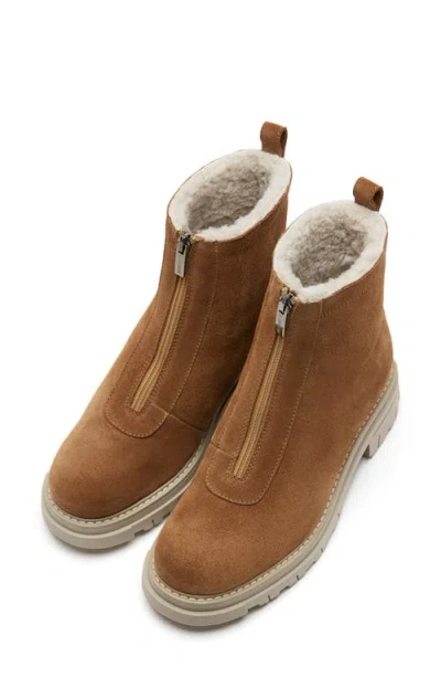 La Canadienne Delta Shearling-lined Suede Booties In Animal Print