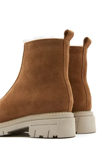 La Canadienne Delta Shearling-lined Suede Booties In Animal Print