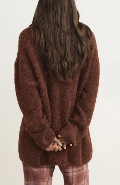 Mango Bouclé Turtleneck Sweater In Brown