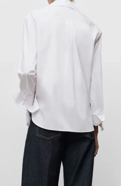 Mango Button-down Woven Shirt In White