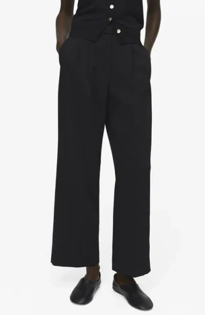 Mango Women's Straight-fit Pleated Pants In Black
